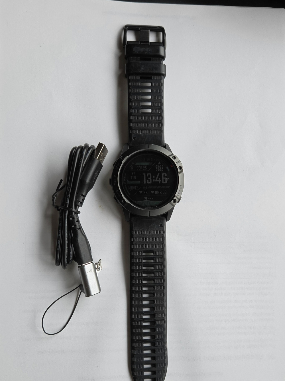Garmin Fenix 6X Pro Solar Titanium 51mm GPS Multisport Smartwatch – Black